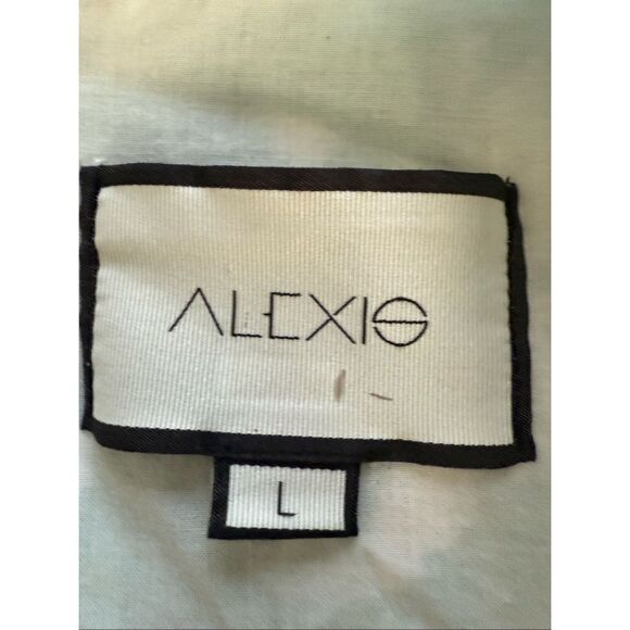 Alexis Green & White Floral Long-Sleeve Ruffle Romper SZ L - Picture 7 of 12